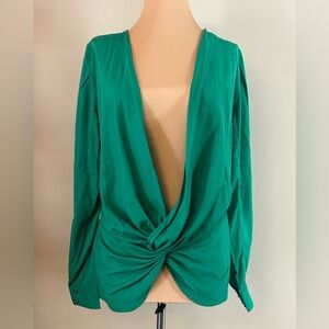5/48 Emerald Twist Front Blouse